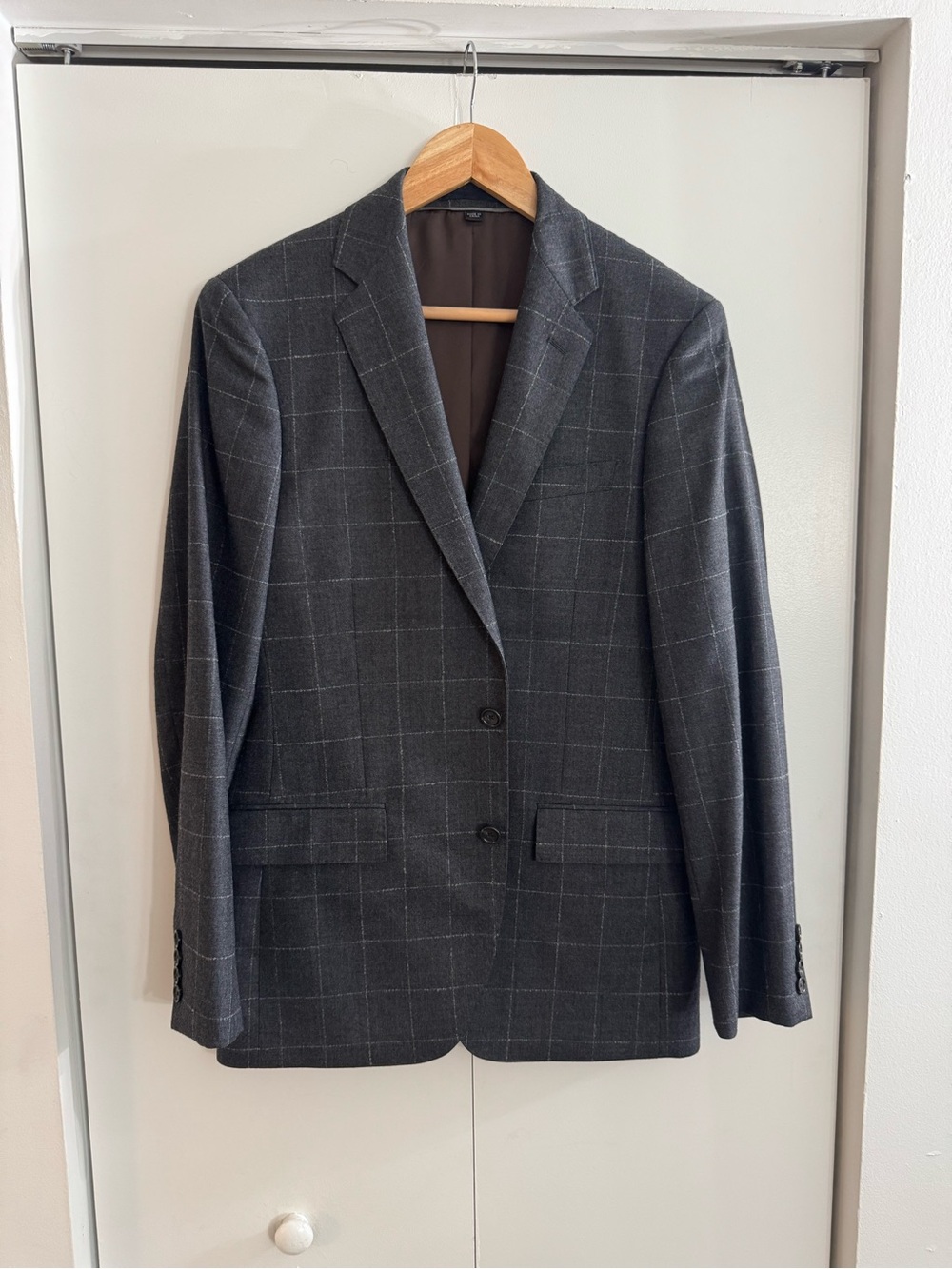 J. Crew Gray Windowpane Two-Button Men's Blazer
